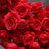 Aperturee - Aperturee Heart Shape Rose Artificial Flower Arch Fabric Wall